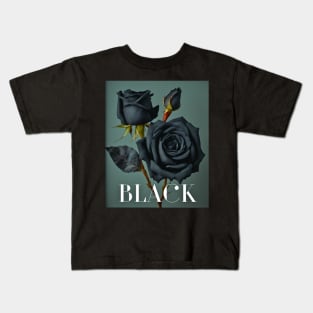 BLACK ROSES AESTHETIC REALISTIC ROSES Kids T-Shirt